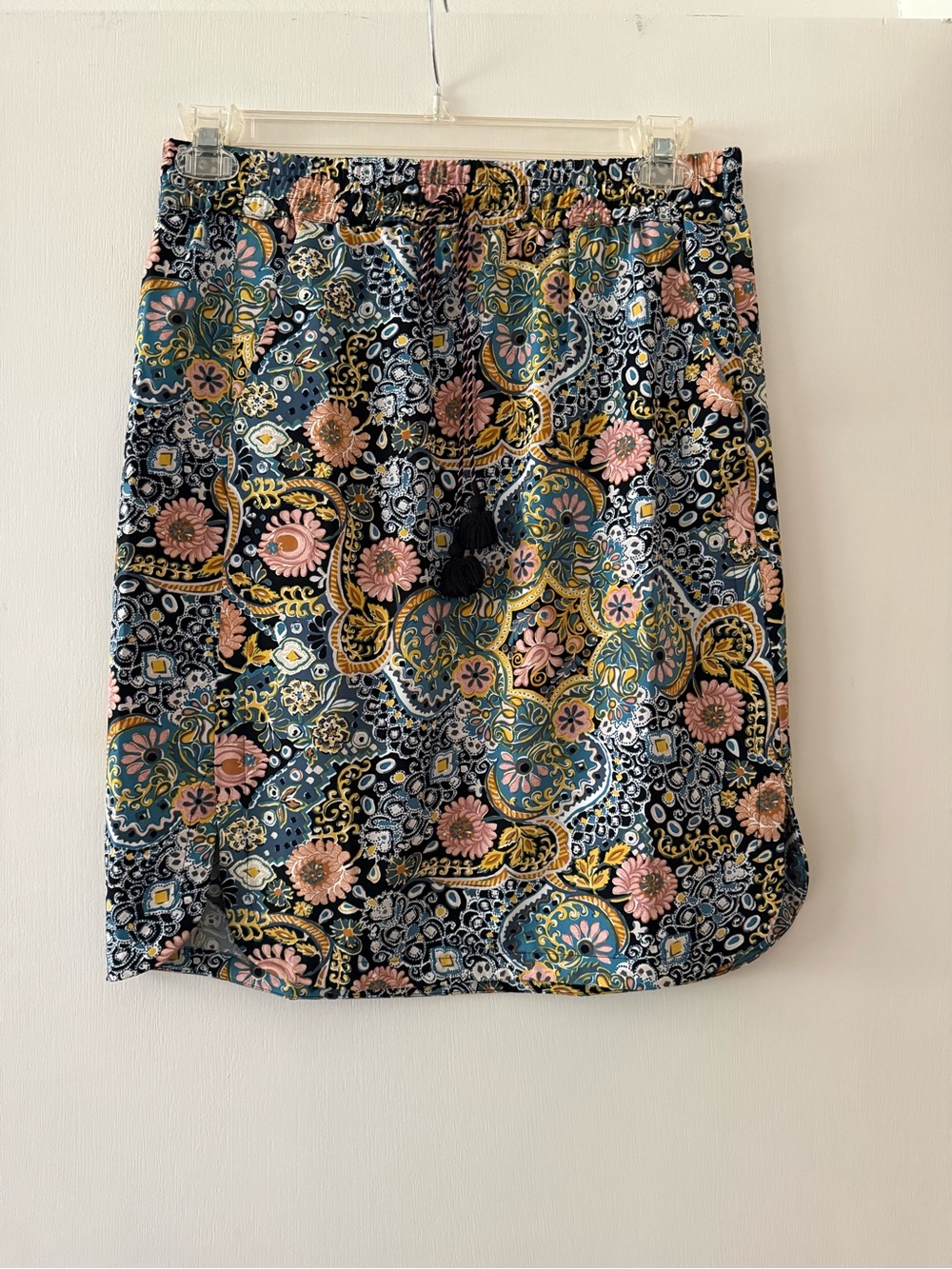 Loft paisley midi skirt with pockets and tassel detail